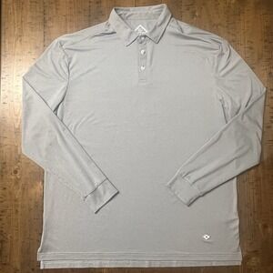 Burlebo Long Sleeve Performance Polo Shirt Mens XL Gray Golf Poly Stretch